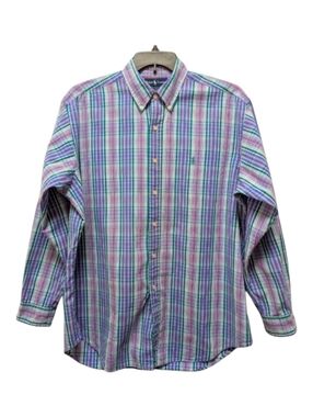 Vintage Ralph Lauren Blake Button Down Shirt Long Sleeve Plaid Mens Large L
